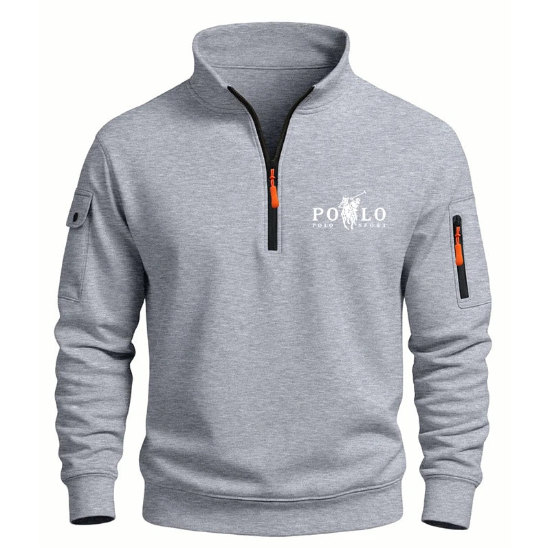High Quality Printed Stand Collar Half Zipper Jacket Unisex Autumn Winter Heavyweight Long Sleeved Polyester Hoodies