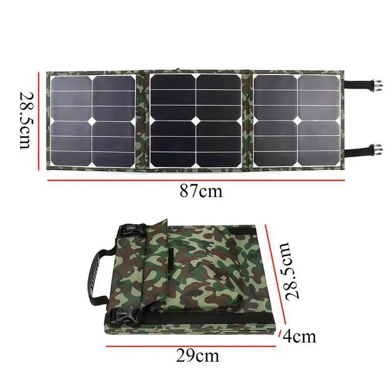 Solar Cell 80W Photovoltaic Panels USB Charger System Battery V 5V Portable Flexible Foldable Energy Power Sunpower Camping Set