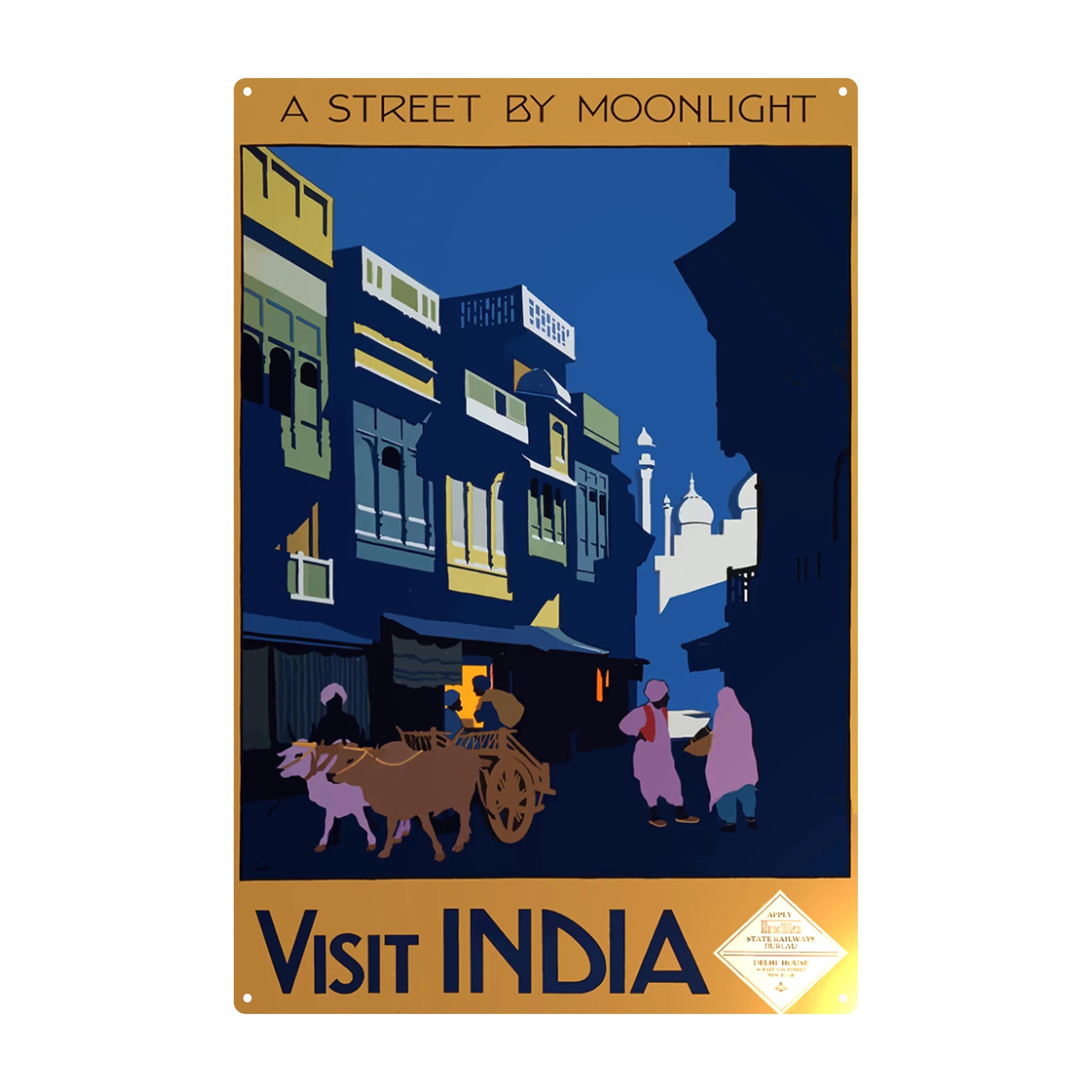 2025 Custom Retro Home Decorative Metal Sign Wholesale Tin Poster UV Printed India Scenic Spot Wall Decor From Home