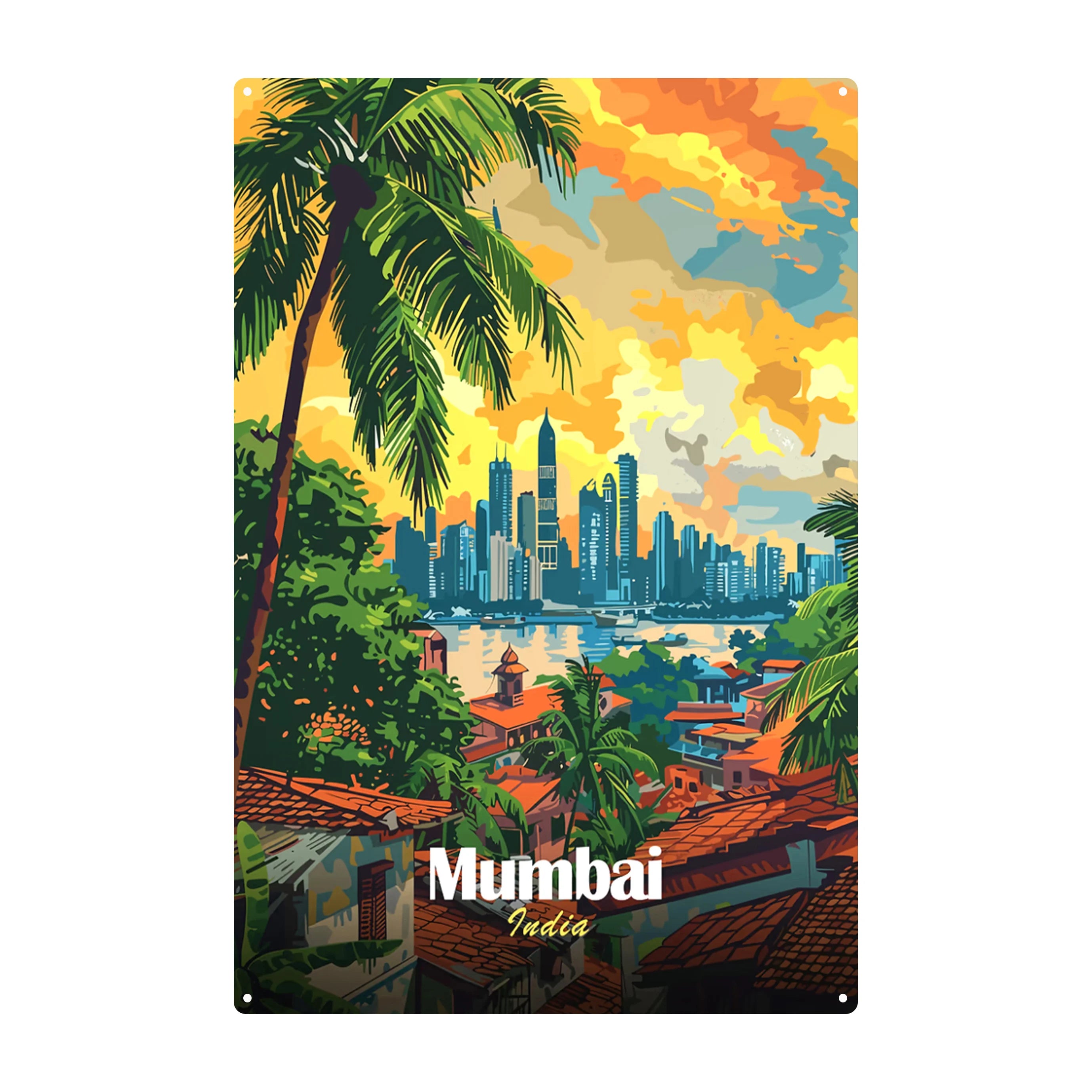 2025 Custom Retro Home Decorative Metal Sign Wholesale Tin Poster UV Printed India Scenic Spot Wall Decor From Home