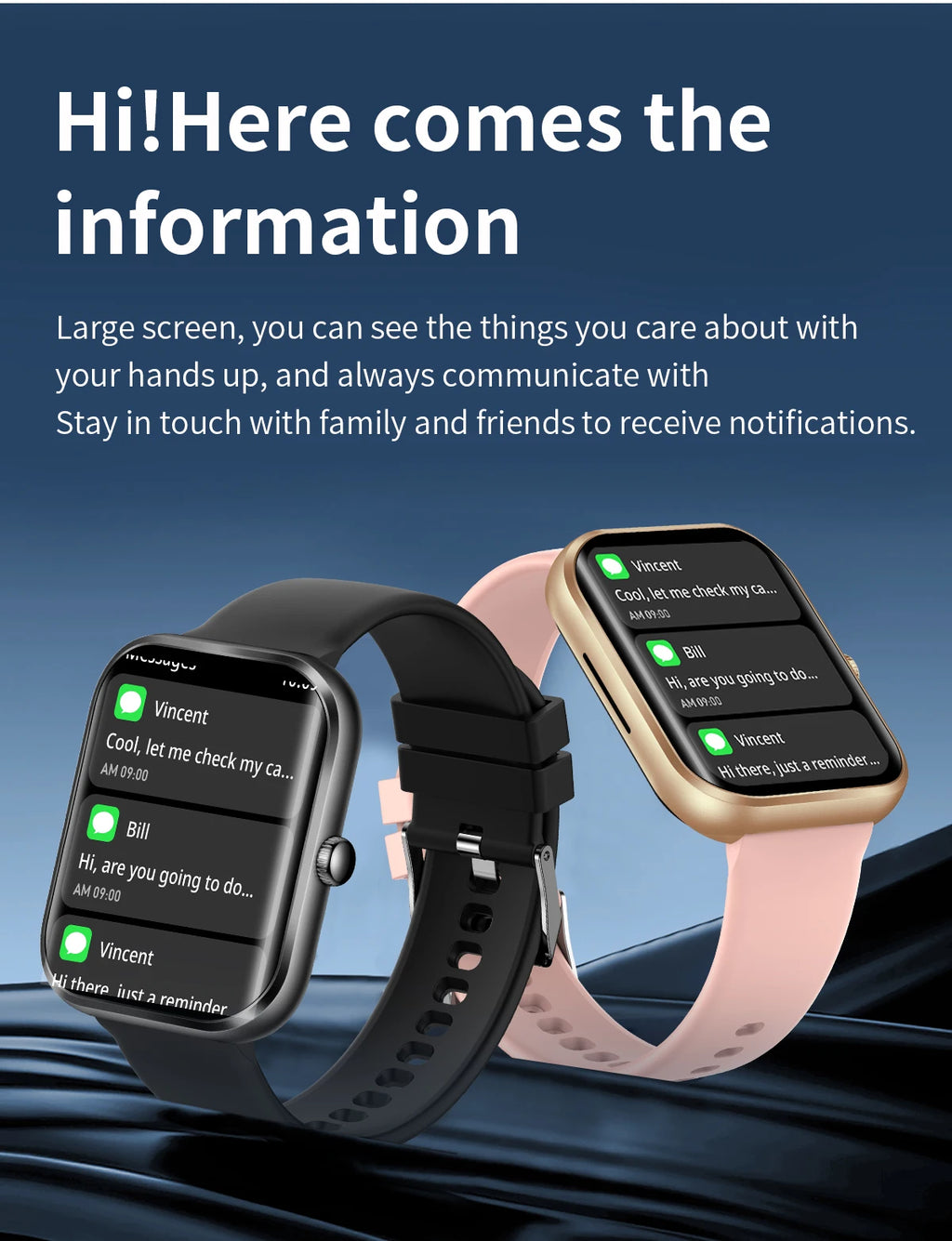 Hotsale Curved Screen Smart Watch 1.96" 320*386 Hyperboloid Glass 100+Sport Modes Heart Rate BO BP Monitoring AK58 Smartwatch