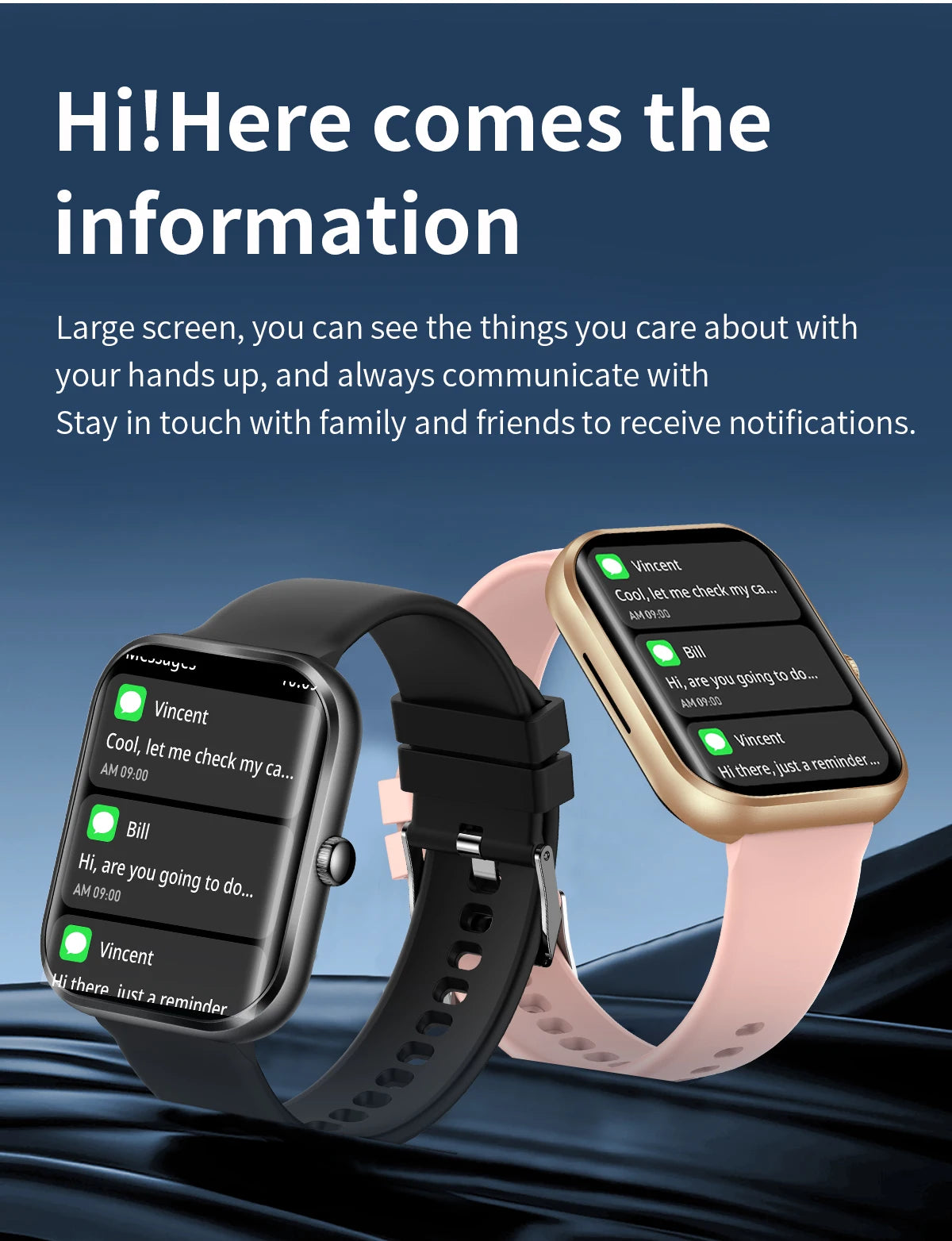 Hotsale Curved Screen Smart Watch 1.96" 320*386 Hyperboloid Glass 100+Sport Modes Heart Rate BO BP Monitoring AK58 Smartwatch