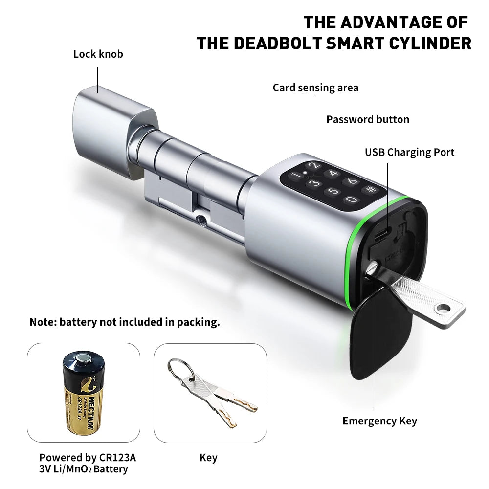 Easy Install Tuya Smart Cylinder Card Fingerprint  Application TTLock App  Old Lock Modify