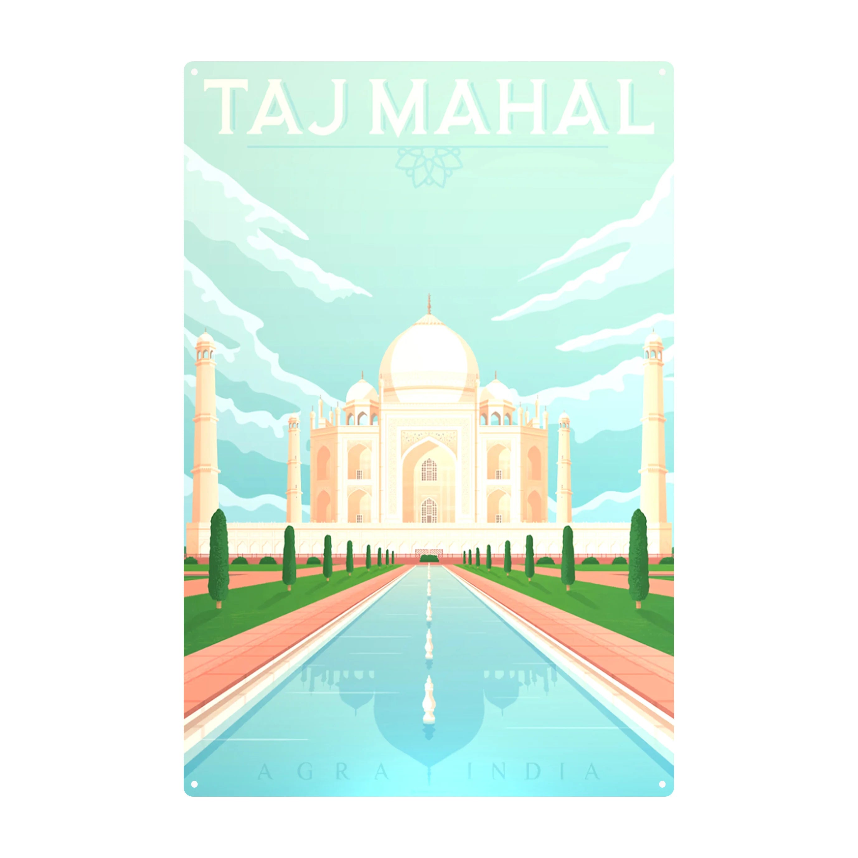 2025 Custom Retro Home Decorative Metal Sign Wholesale Tin Poster UV Printed India Scenic Spot Wall Decor From Home