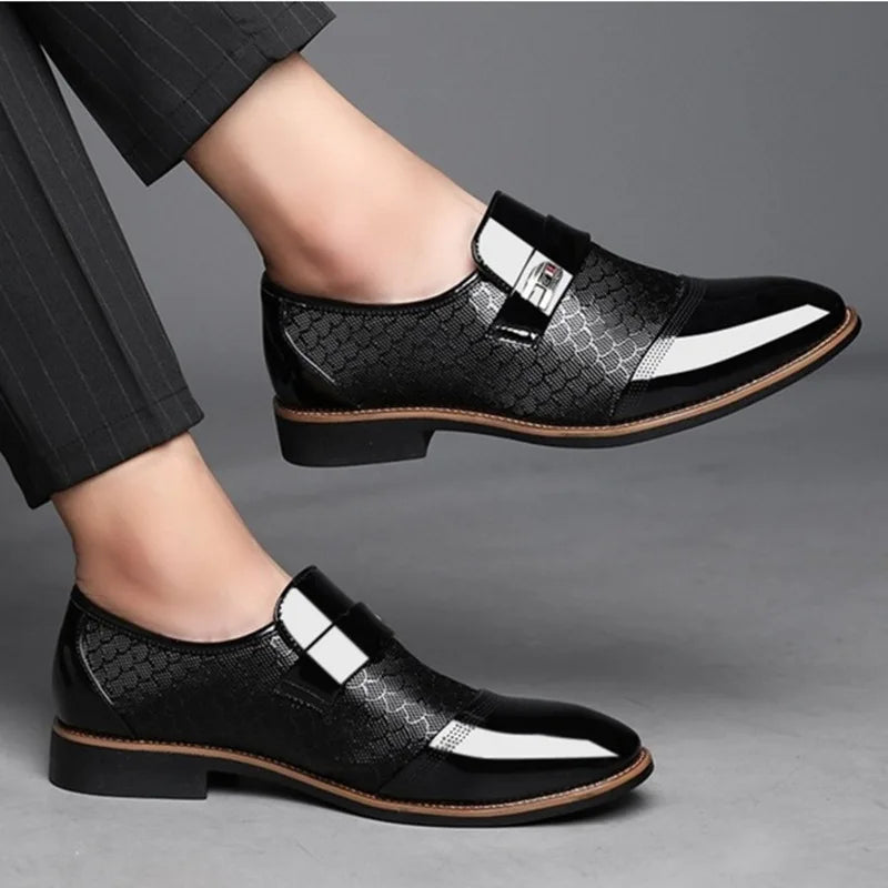 Men's Formal Leather Oxford Slip-On Wedding Shoes Autumn Luxury Big Sizes 46-50