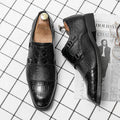 Point Toe Plus Size 14 Fashion Business Formal PU Leather Monk Strap Men Dress Shoes
