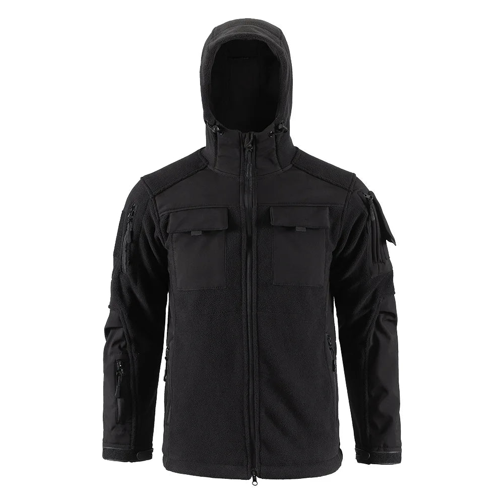 Autumn Winter Men's Vintage Pullover Hoodie Solid Color Long Sleeve Coat Comfort Warm Style Windbreaker Jacket Custom