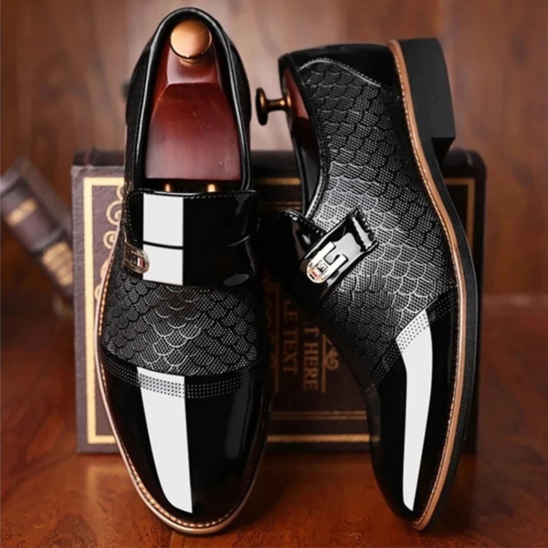 Men's Formal Leather Oxford Slip-On Wedding Shoes Autumn Luxury Big Sizes 46-50