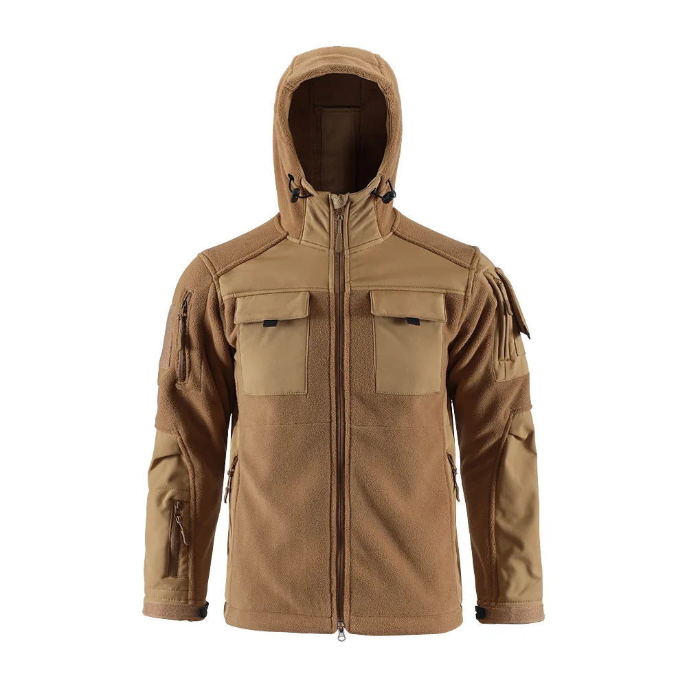 Autumn Winter Men's Vintage Pullover Hoodie Solid Color Long Sleeve Coat Comfort Warm Style Windbreaker Jacket Custom