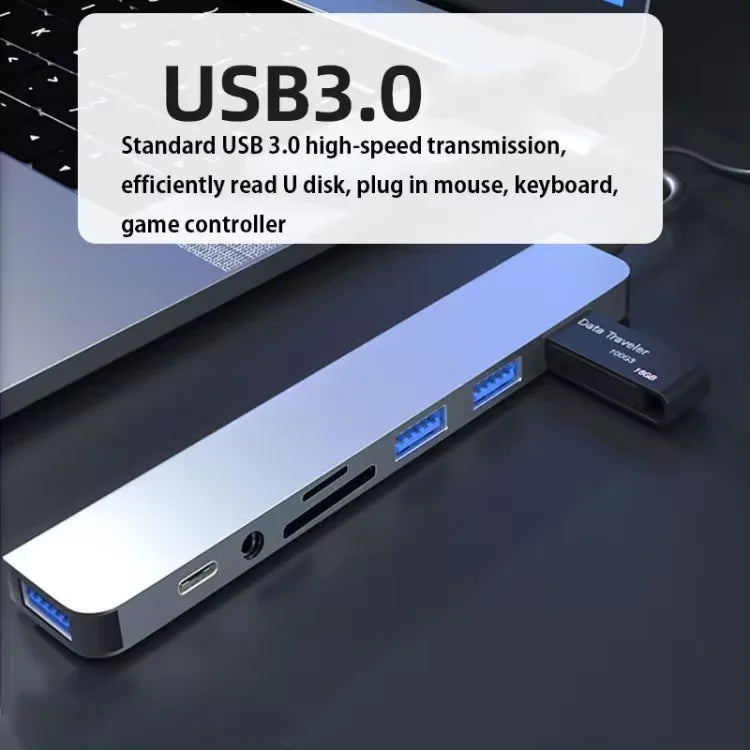 OEM New 8 in 1 USB C Expander Docking Station TF SD Card Reader Pd Splitter USB 3.0 Port Hub Laptop Adapter Nouveau Design Box