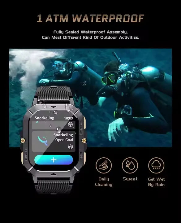 C28 Outdoor Waterproof 2.02 Inch Men BT Call Large Memory Sports Smartwatch 410mAh Large Battery Smart Watch 2026