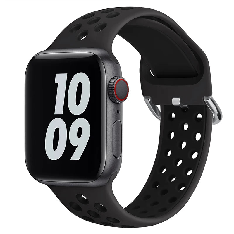 Silicone Breathable Strap For Apple Watch 7 8 41mm 45mm 40 44 38 42mm for nike sport Band iWatch serie SE 6 Ultra 49mm bracelet