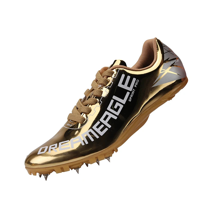 Mirror Face Athletic Running Spikes Track Spike Shoes With Eight 8pcs Nails Sapatos De Atletismo
