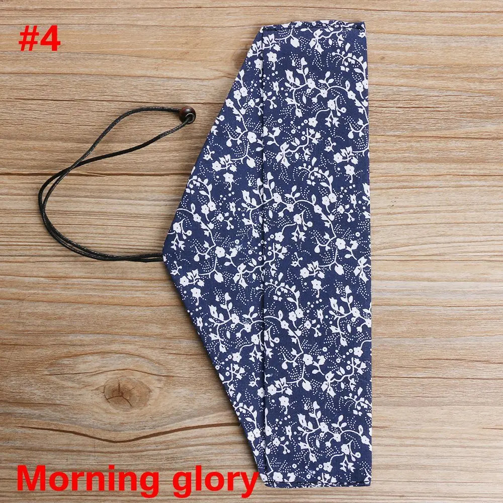 Kitchen Cutlery Set Portable Spoon Fork Chopsticks Natural Cloth Bag Wooden