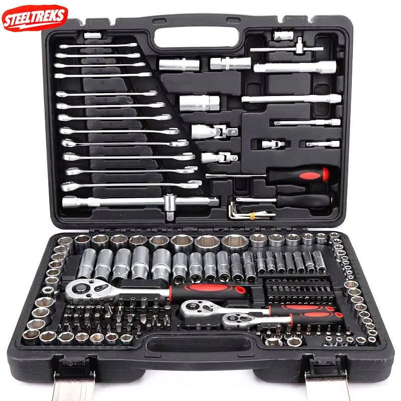 Diverse Piece Household Hand Tool Sets with Storage Case Combination Socket Set for DIY & Repair OEM Customizable Packaged Box