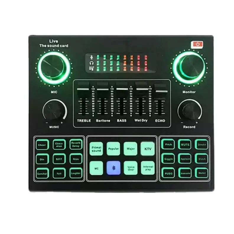V9 Sound Card Mixer Microphone Arm Stand Kit for Home Studio Broadcast Singing Recording