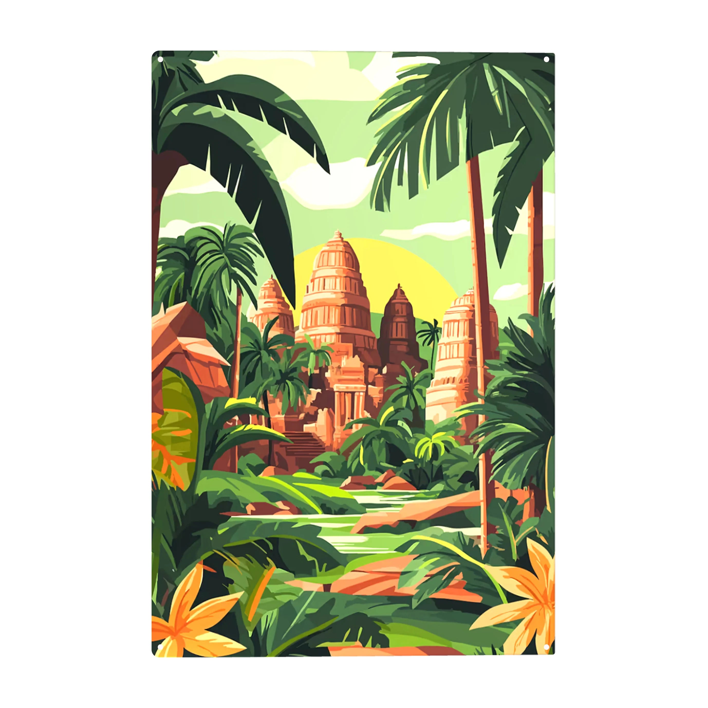 2025 Custom Retro Home Decorative Metal Sign Wholesale Tin Poster UV Printed India Scenic Spot Wall Decor From Home