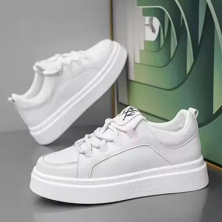 Men's New Breathable Engraved Blank Shoes Men's Versatile Thick Soled Sports and Leisure Board Shoes Men