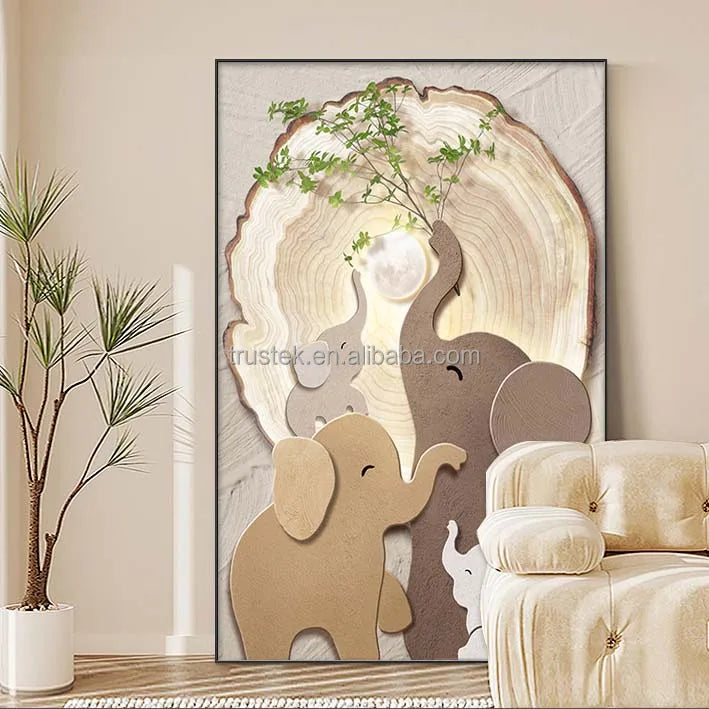 Home Decorations Crystal Aluminum Alloy Digital Printing Decorative Paintings with LED Option and Custom Logo for Bathrooms