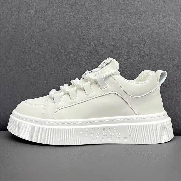 Men's New Breathable Engraved Blank Shoes Men's Versatile Thick Soled Sports and Leisure Board Shoes Men