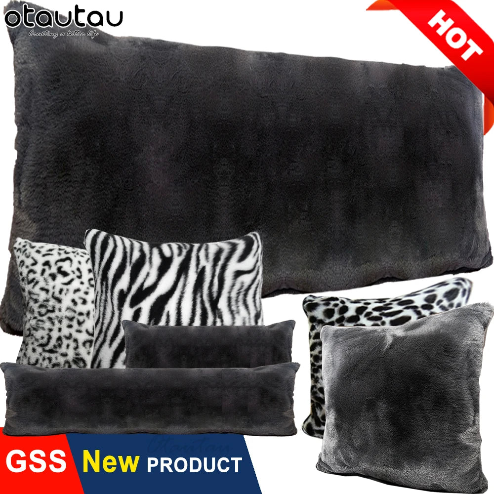 OTAUTAU Faux Bunny Fur Cushion Cover Throw Pillow Case Dropshipping KD006【No Filler Inside! You Need To Fill It By Yourself !】