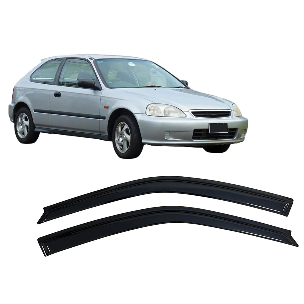 For HONDA CIVIC COUPE 1996-2000 Weathershield Sun Rain Deflector Guard Car Side Window Deflector Out-Channel