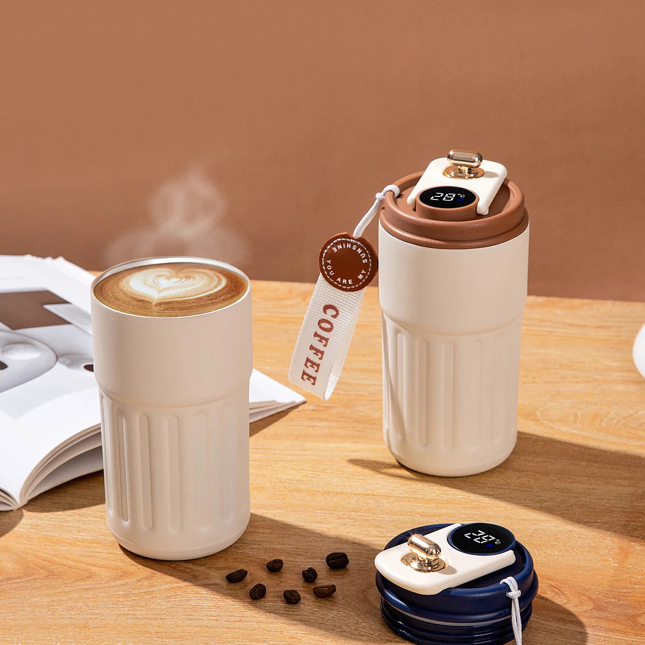 Wholesale Best Price 420 ML Stainless Steel Thermos with Smart LED Custom Logo Coffee Mug Gift Set Low MOQ Stock