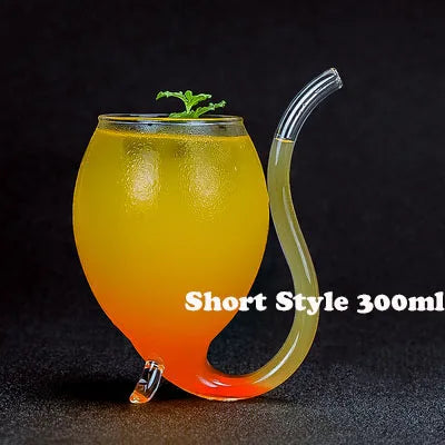 Creative Cocktail Glass - Porcupine Fish/Swan/Rose/Octopus/Bird Design Cocktail Glass, Novelty Drink Cup for KTV Bar Night Party
