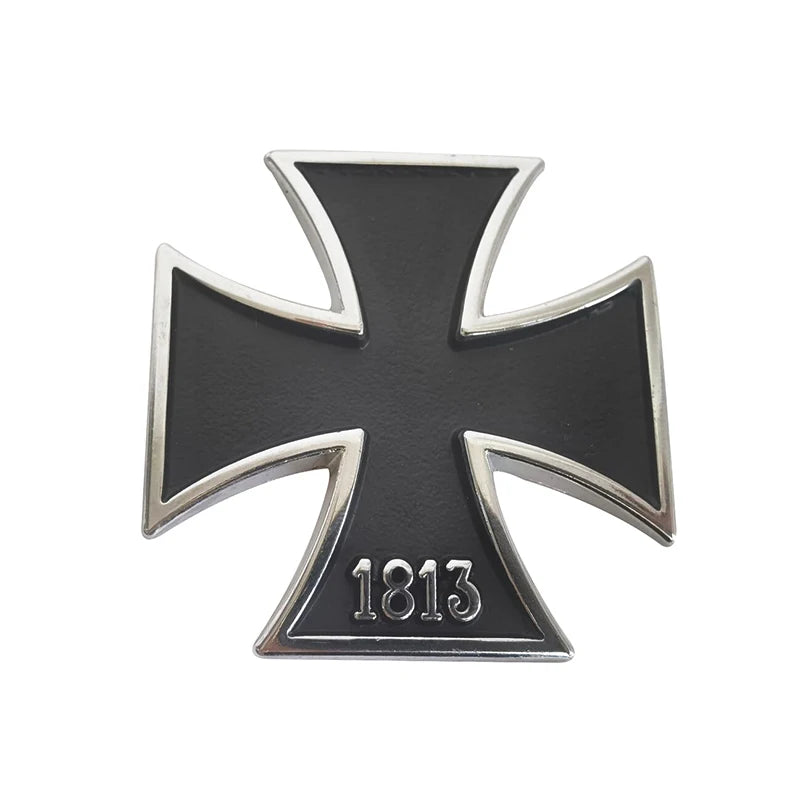 Iron Cross Chrome Metal Germany 1813 Malta Virtue Symbol Medal Cross Emblem Motorcycle Car Styling Badge Stickers Decal Auto Pat