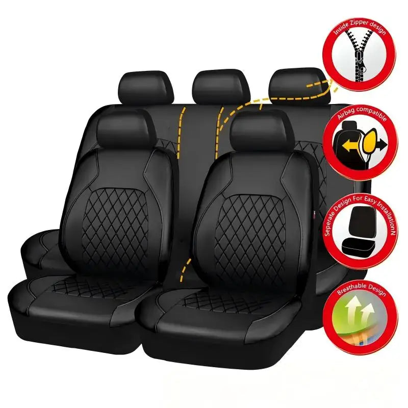 COBRA Universal Model PVC Low-Back 9-Piece All-Season Car Seat Covers Set