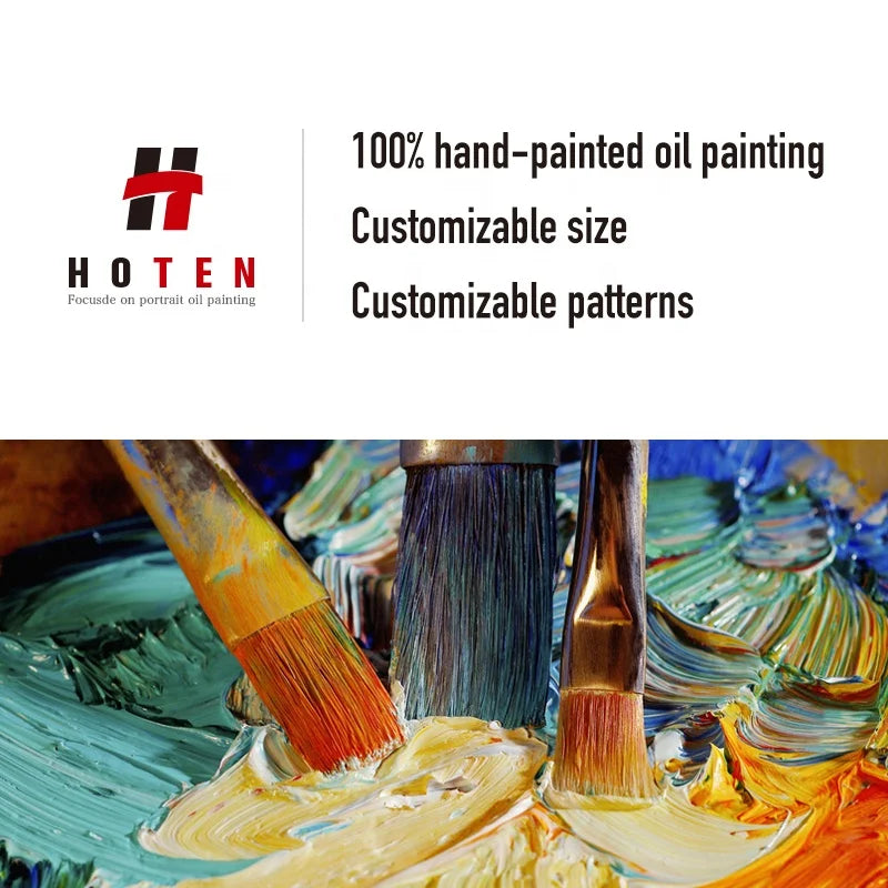 Simple Modern Blue Flower Abstract Oil Painting Hand-Painted Canvas Decorative Painting for Restaurant or Bedroom