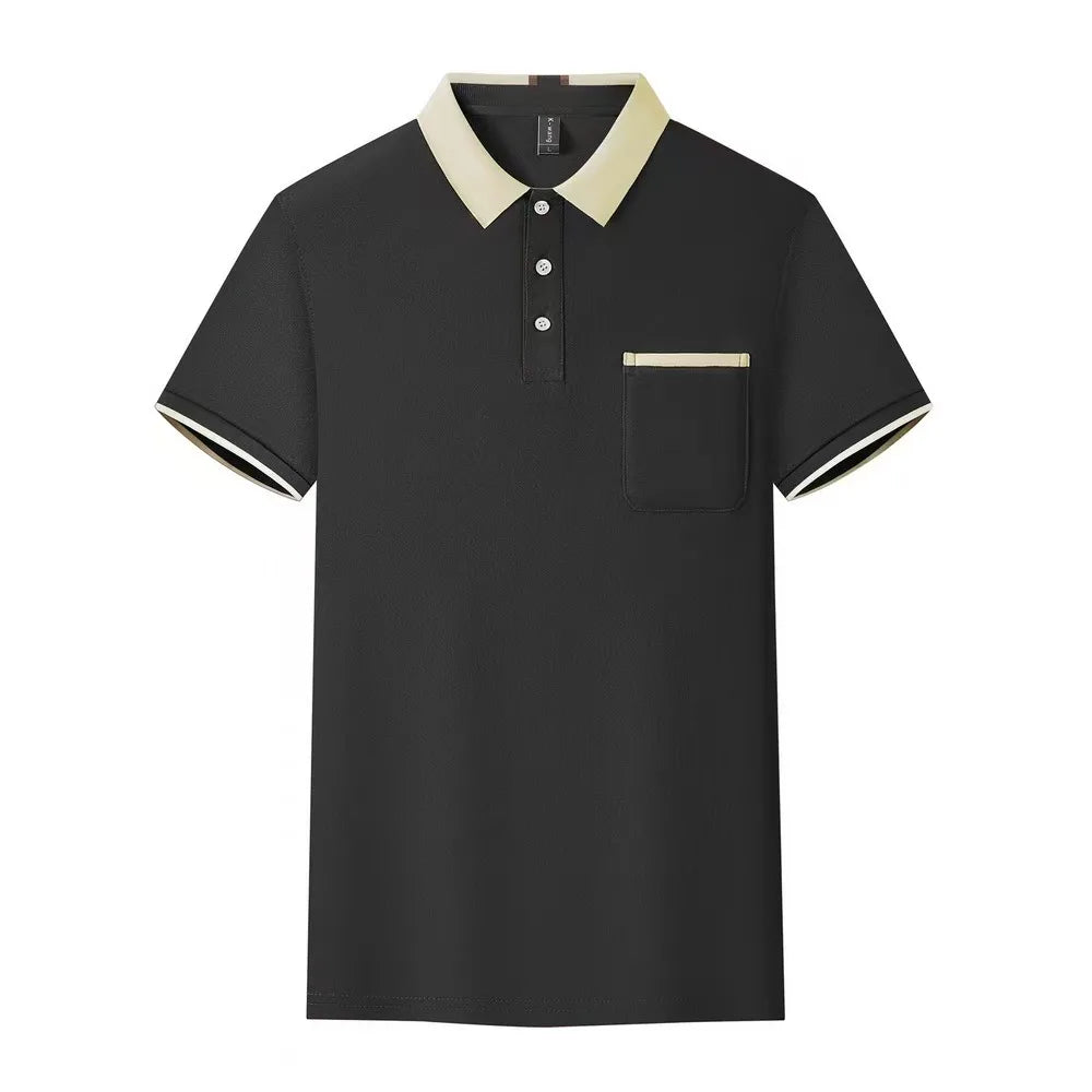 New Design Unisex Plain Short Sleeves Corporate Oversized ProfessionalGolf T-shirtLapel Custom Work