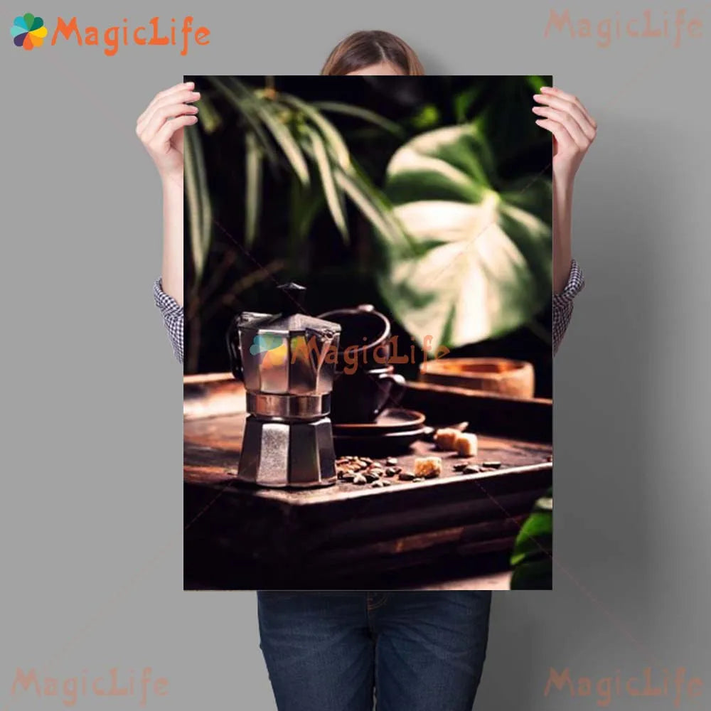 Coffee Beans Cafe Shop Photos Posters Wall Pictures For Living Room Decor Nordic Poster Wall Art Canvas Painting Unframed
