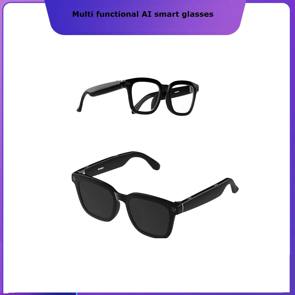 New OEM Smart AI Glasses Camera with Voice Assistant Music Translation Activity Monitoring Speaker Magnetic Charging