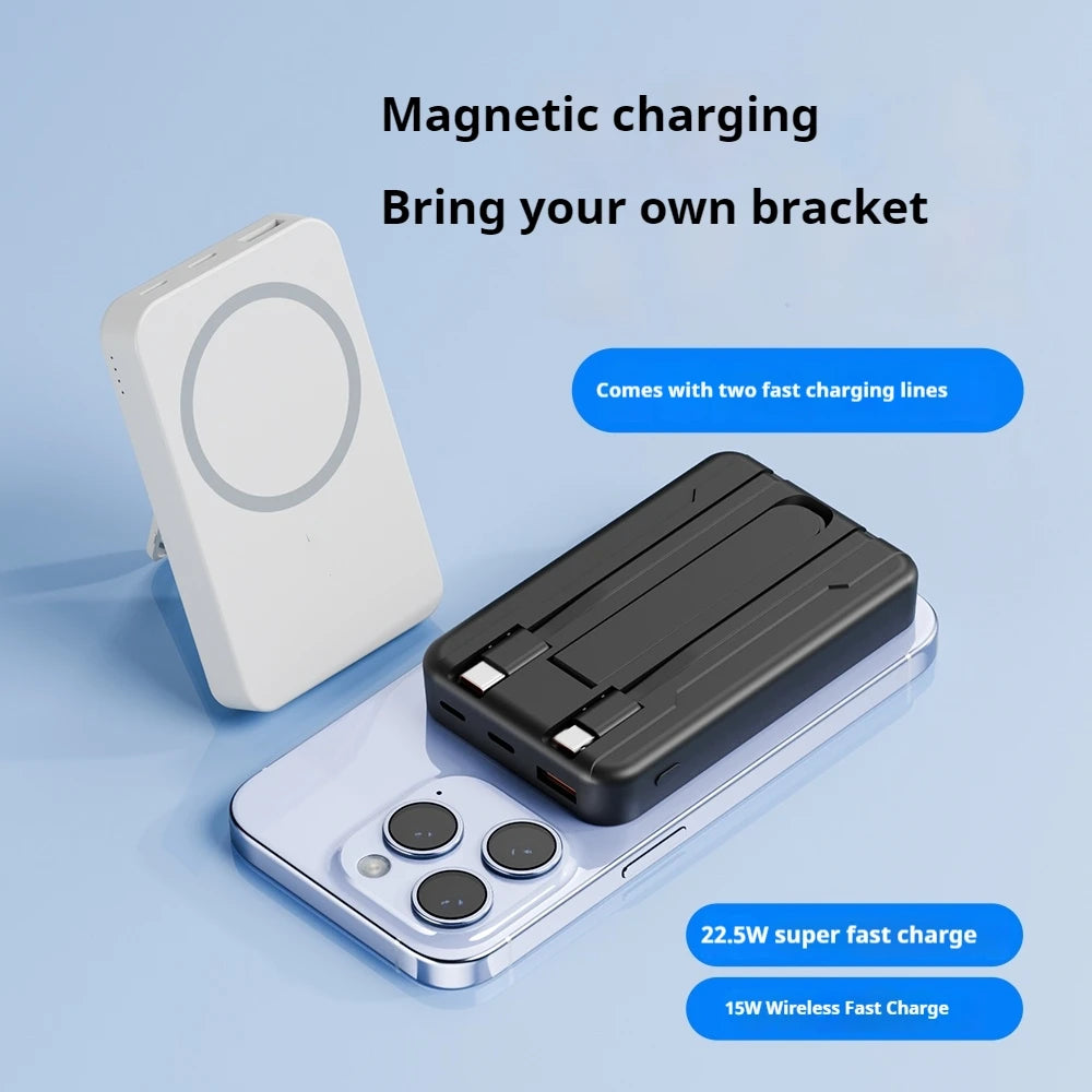 PD 20W Fast Charging 10000mah Power Bank Magnetic 15W Wireless Portable Charger Customize LOGO Holder Mobile Phone Power Banks