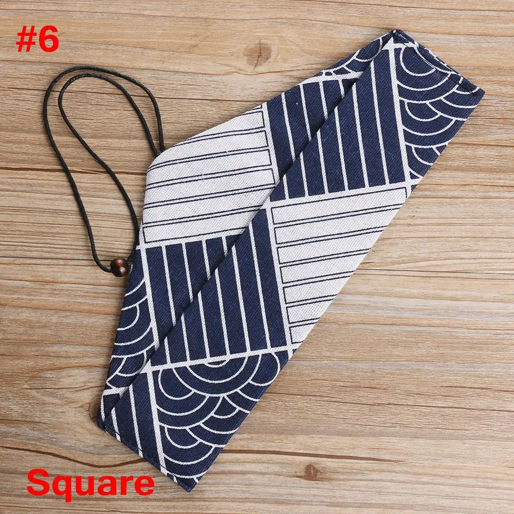 Kitchen Cutlery Set Portable Spoon Fork Chopsticks Natural Cloth Bag Wooden