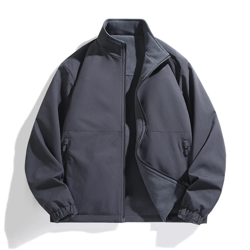 Double-sided Fleece Lined Jacket Men's Autumn and Winter Pile Coat