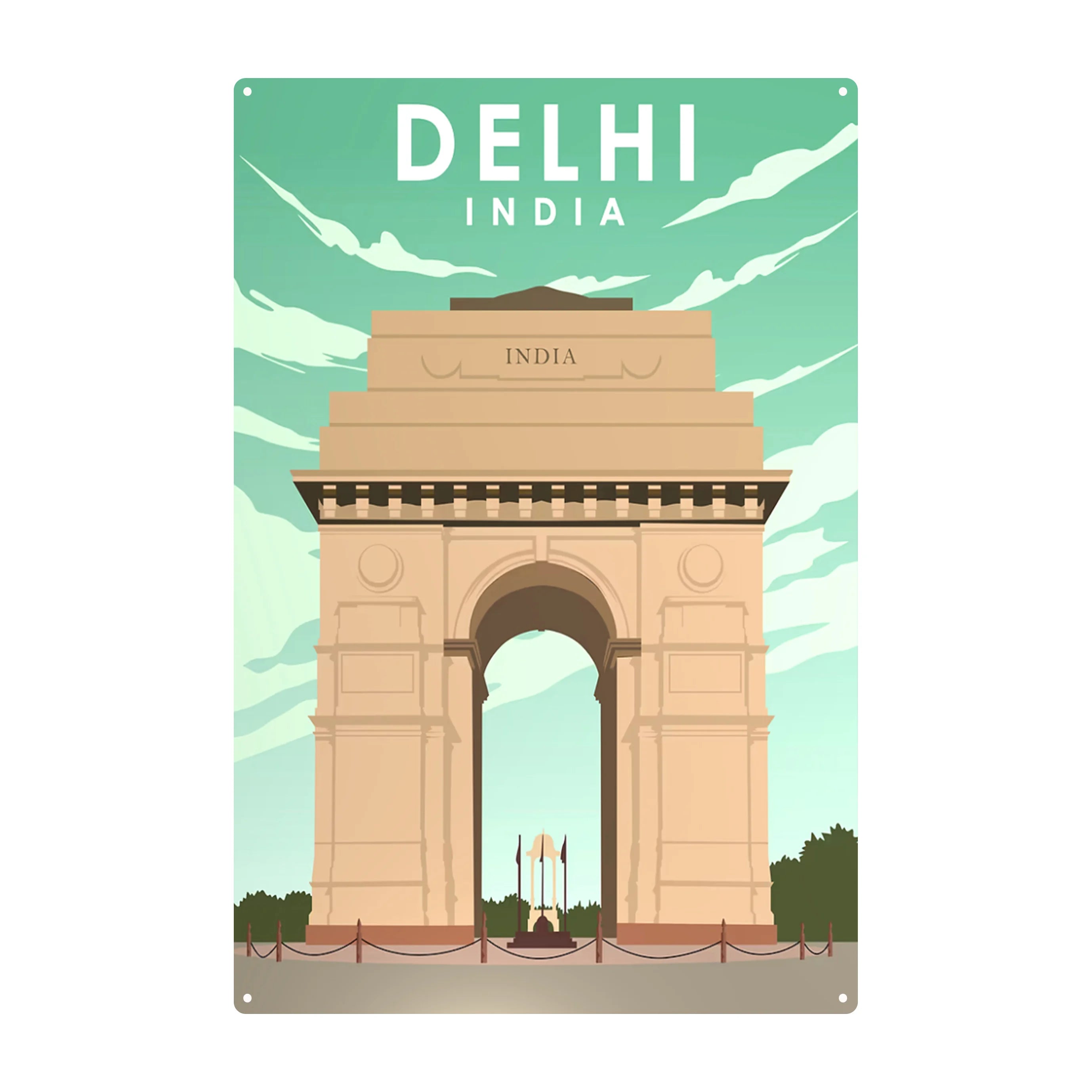 2025 Custom Retro Home Decorative Metal Sign Wholesale Tin Poster UV Printed India Scenic Spot Wall Decor From Home