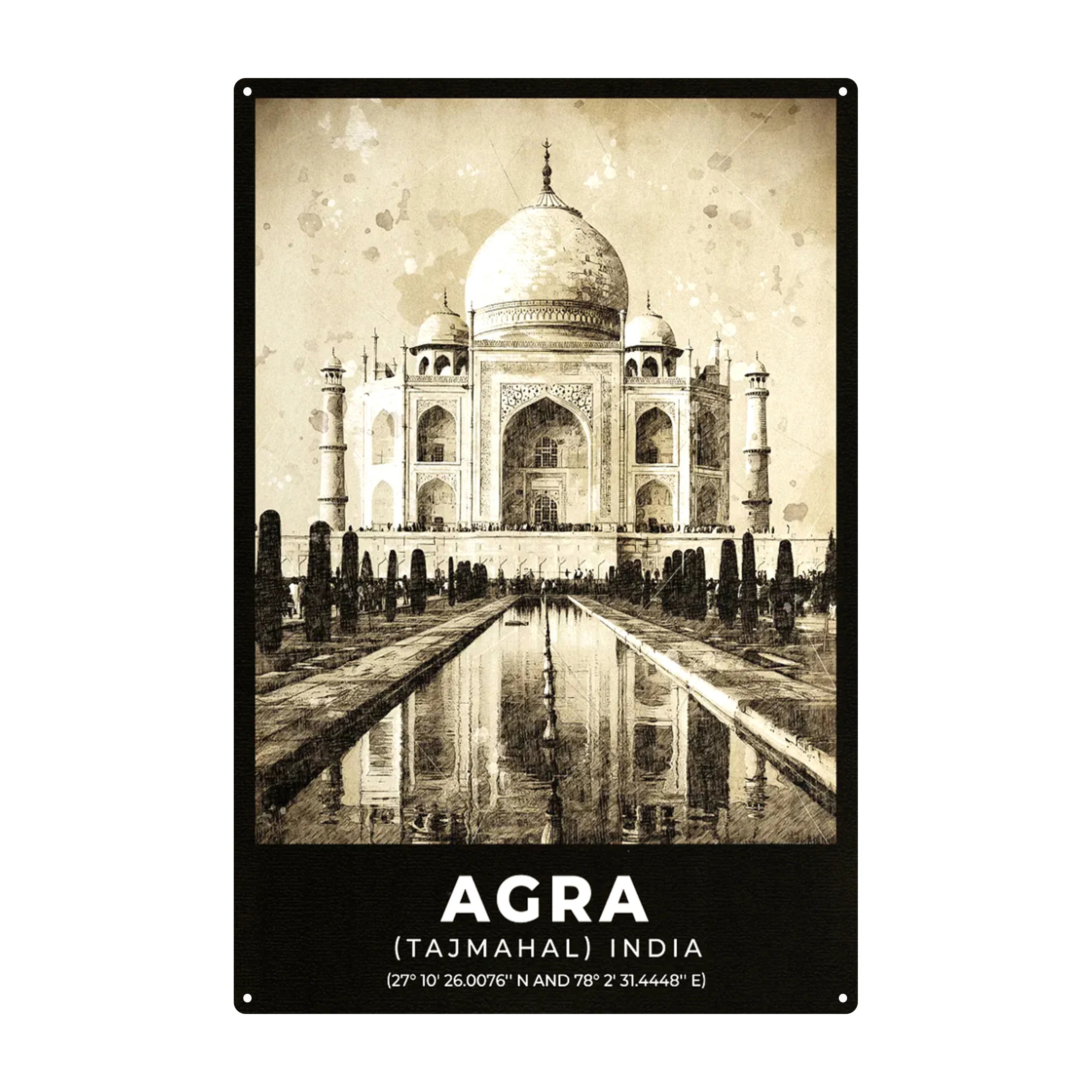 2025 Custom Retro Home Decorative Metal Sign Wholesale Tin Poster UV Printed India Scenic Spot Wall Decor From Home