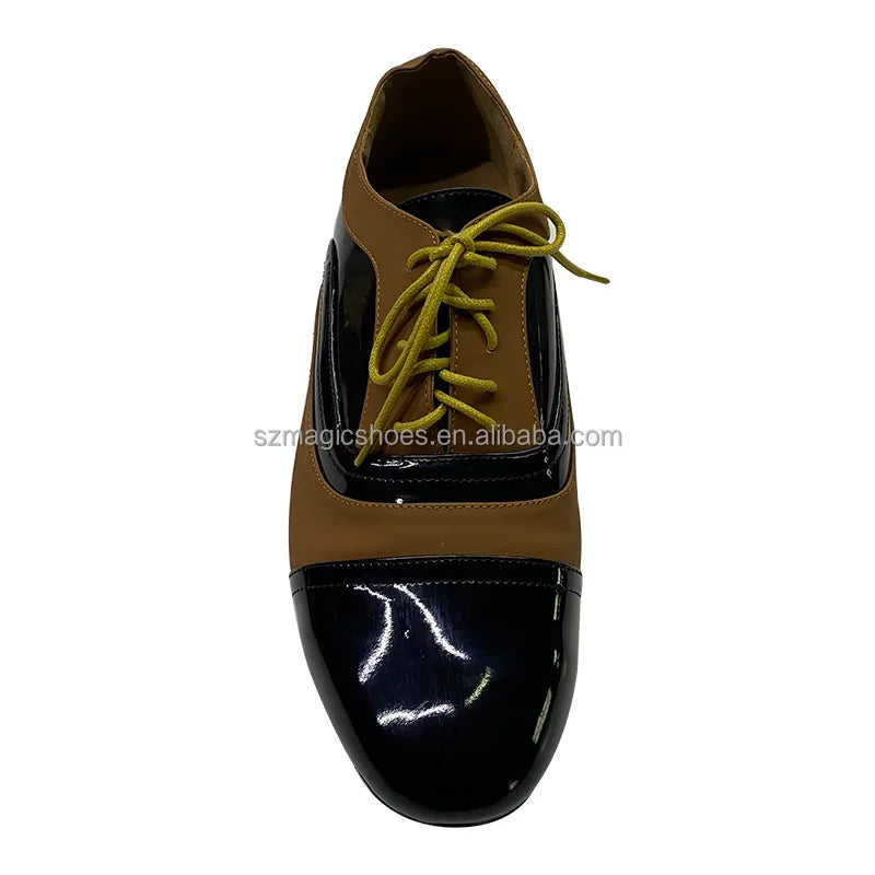 Personalized Salsa Ballroom Dancing Shoes for Men Black and Tan