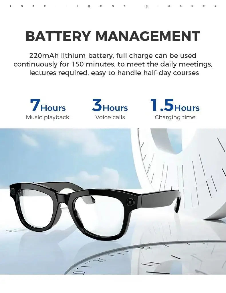 2025 New M01 Smart BT Glasses with 5MP Camera AI Translation Shooting & Photo Taking Capabilities Identifying Objects Goggles