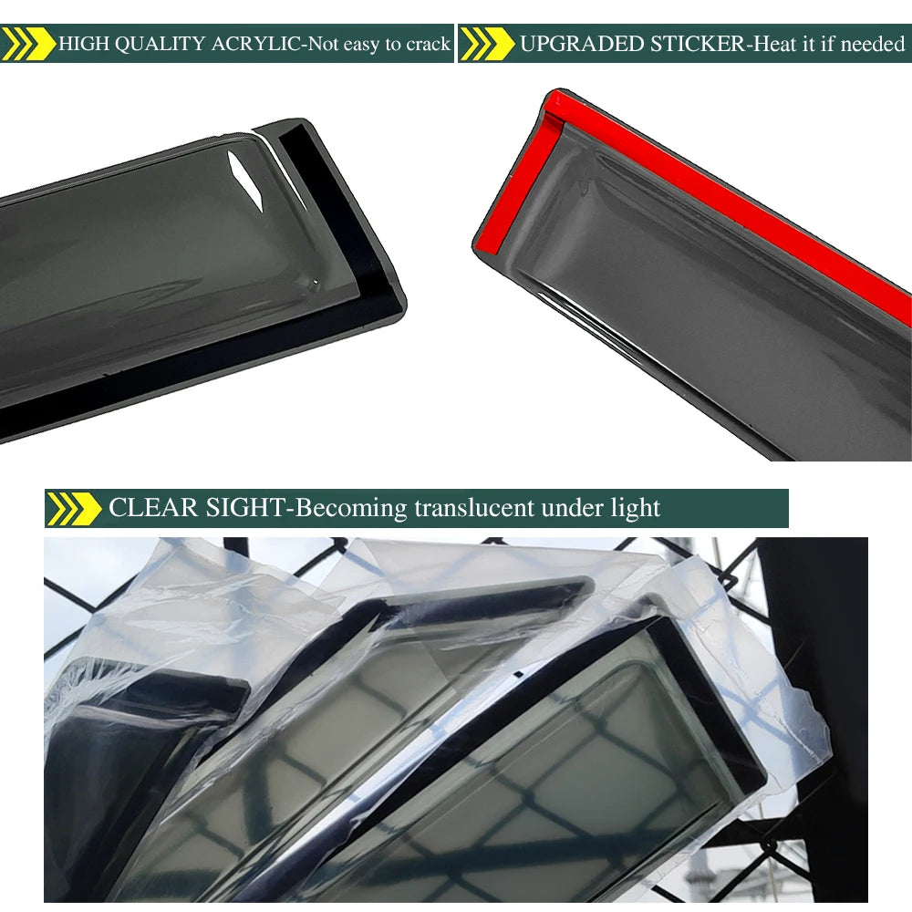 For HONDA CIVIC COUPE 1996-2000 Weathershield Sun Rain Deflector Guard Car Side Window Deflector Out-Channel