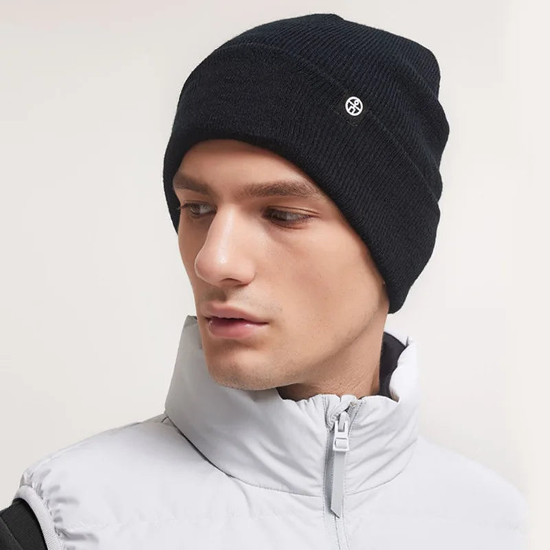 YWGH Wholesale High Quality Unisex Silk Lining Thick Hand-Knitted Adjustable Beanie with Custom Logo for Men Business Travel