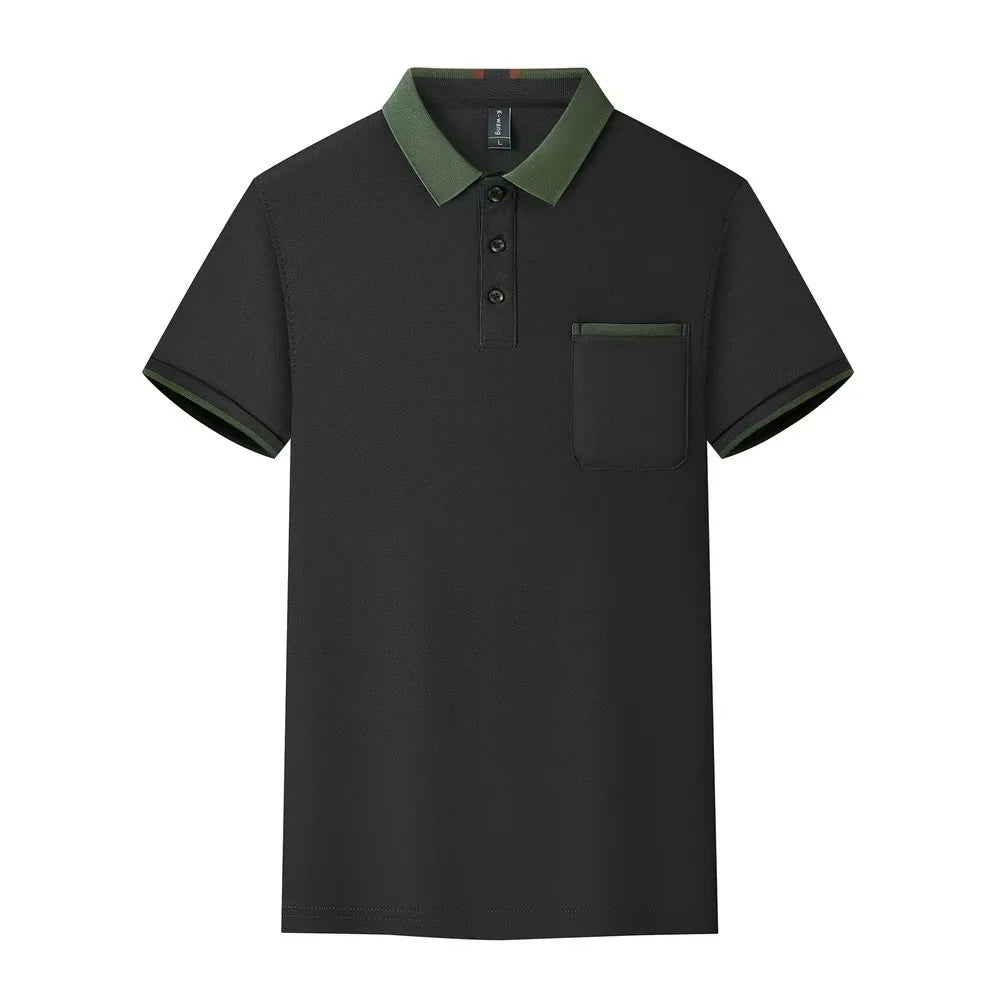 New Design Unisex Plain Short Sleeves Corporate Oversized ProfessionalGolf T-shirtLapel Custom Work