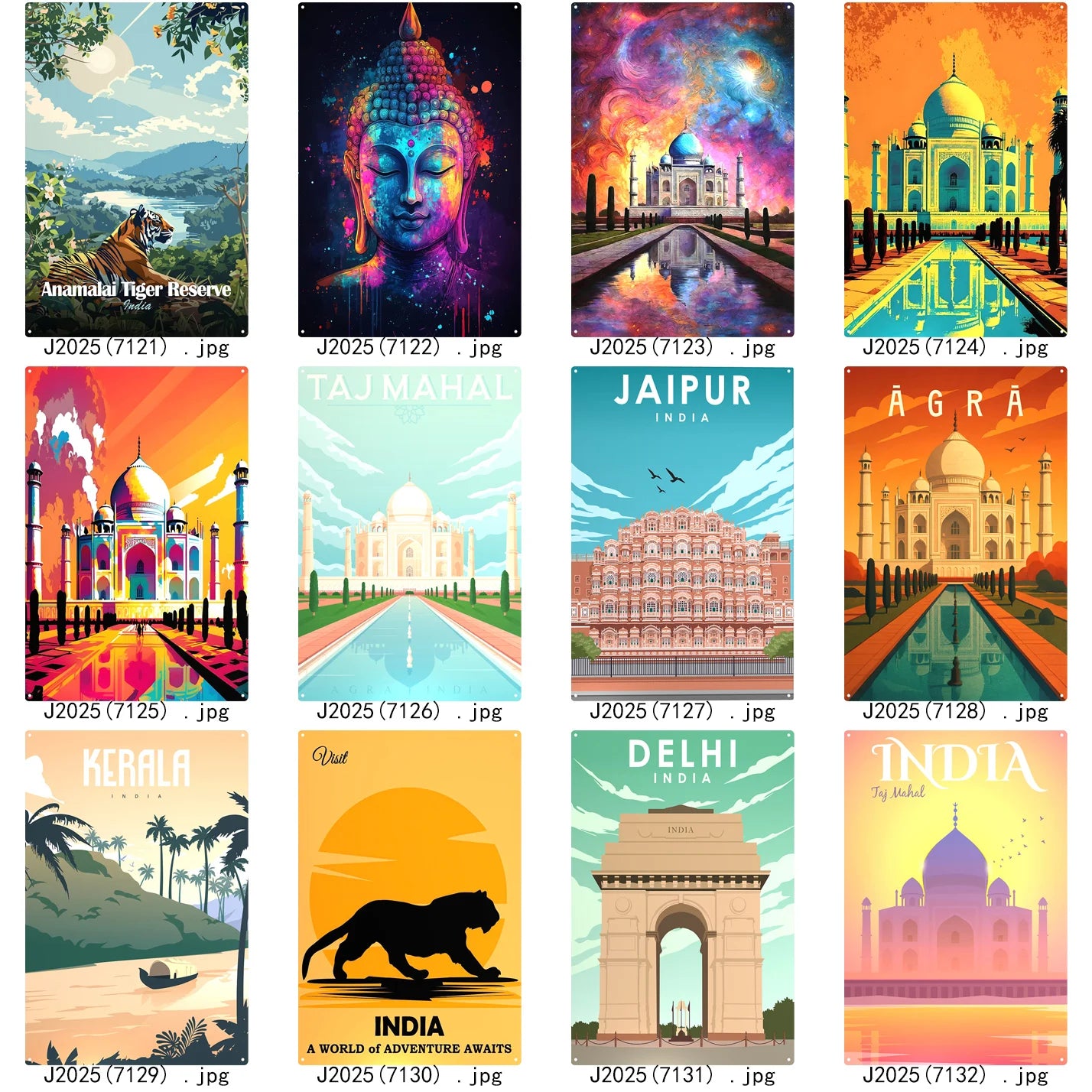 2025 Custom Retro Home Decorative Metal Sign Wholesale Tin Poster UV Printed India Scenic Spot Wall Decor From Home