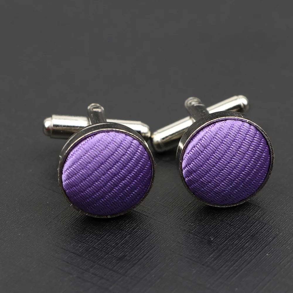 Classic Fashion Striped Polyester Check Design Cufflink For Mens Brand Cuff Buttons Cuff Links High Quality Jewelry Accessory