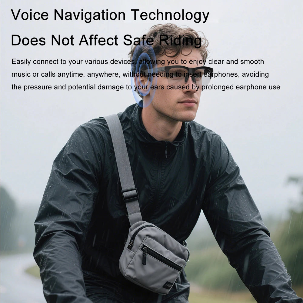 F02 Photosensitive Color-Changing Music Playback Glasses, Popular AI Translation Glasses with Meeting Recording Function