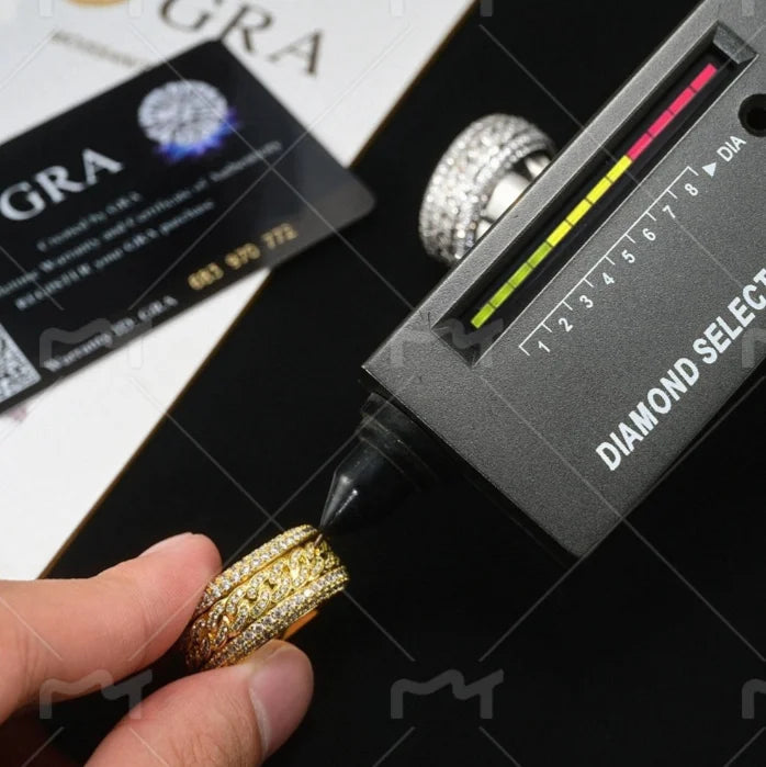 Wholesale Price 925 Sterling Silver Eternity Band Ring Iced VVS Moissanite CZ Hip-Hop Women Men 18K Gold Plated for Certified