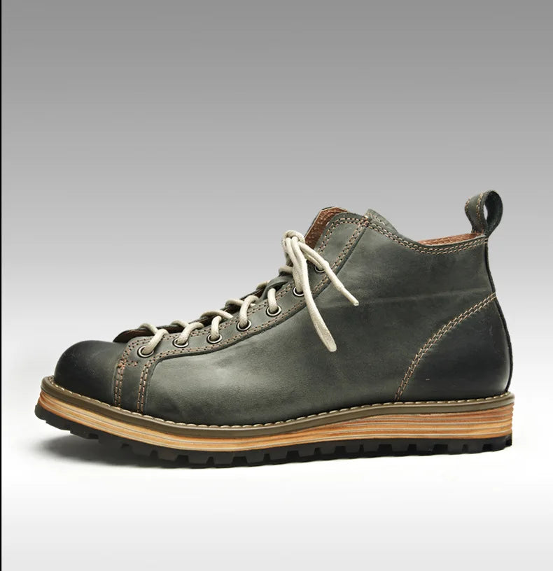 Men's Genuine Leather Work Boots High Top Casual Boots