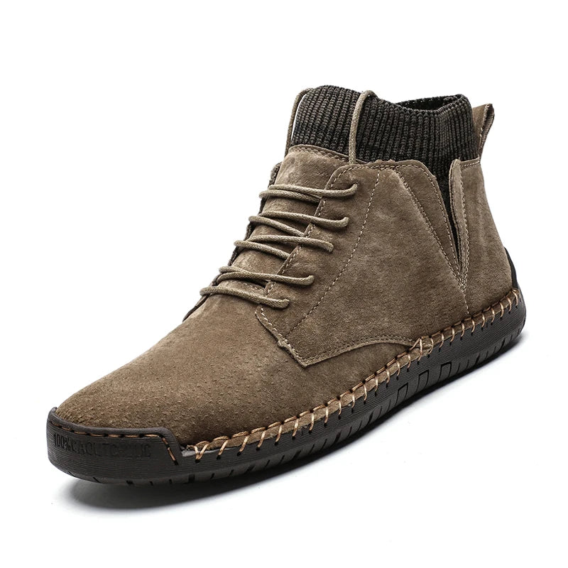 Quality Men Boots New Lace UP Men Shoes Non-slip Wearable Large Size Casual Shoes Plus Retro Trend Fashion Men Boots